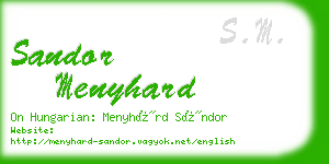 sandor menyhard business card